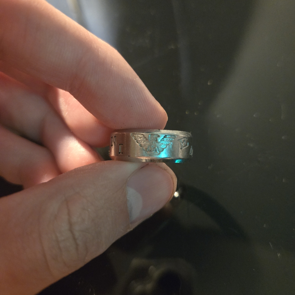 Silver Ring with Eagle Design